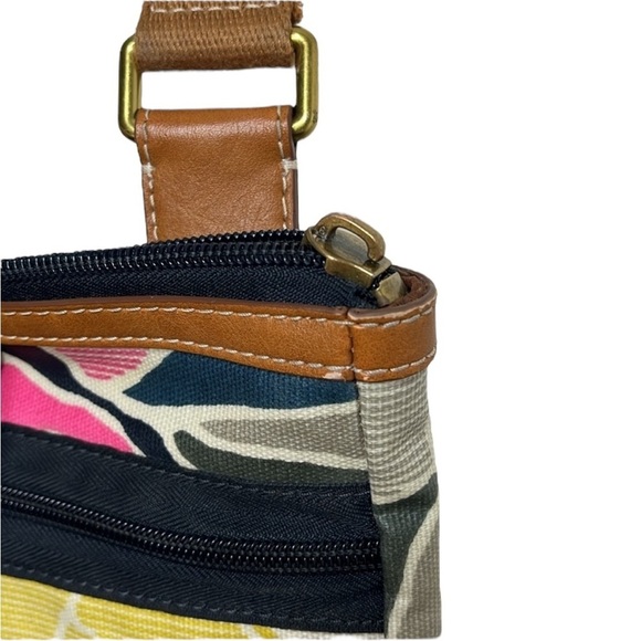 Fossil Pink Yellow Coated Canvas Crossbody Bag BLEMISH - Picture 3 of 6